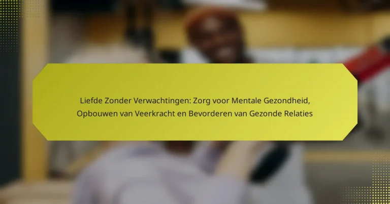 Liefde Zonder Verwachtingen: Zorg voor Mentale Gezondheid, Opbouwen van Veerkracht en Bevorderen van Gezonde Relaties