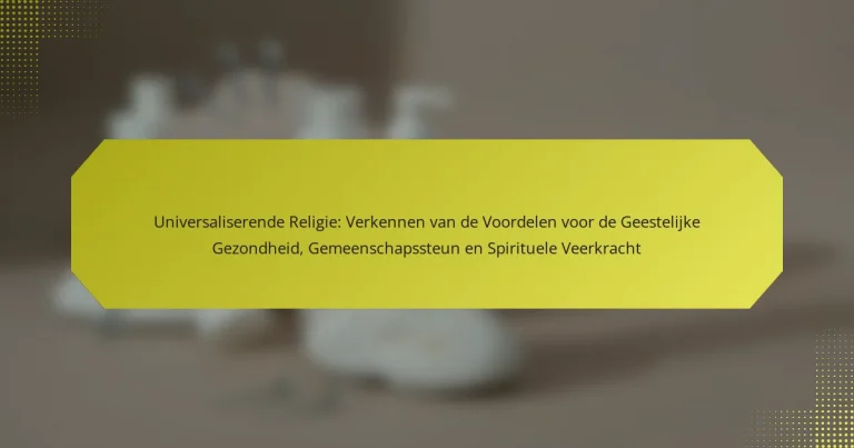 Universaliserende Religie: Verkennen van de Voordelen voor de Geestelijke Gezondheid, Gemeenschapssteun en Spirituele Veerkracht
