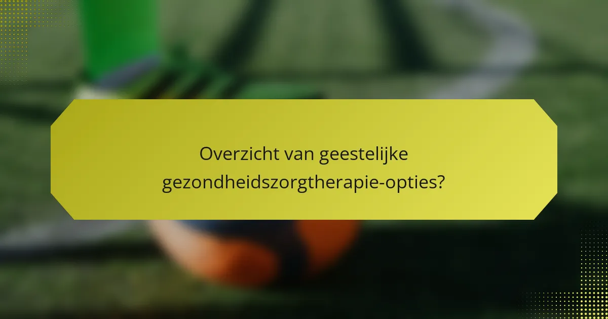 <h2>Opties voor Geestelijke Gezondheidszorg: Onderzoek naar Evidence-Based Technieken, Toegankelijkheid en Persoonlijke Ondersteuning</h2>