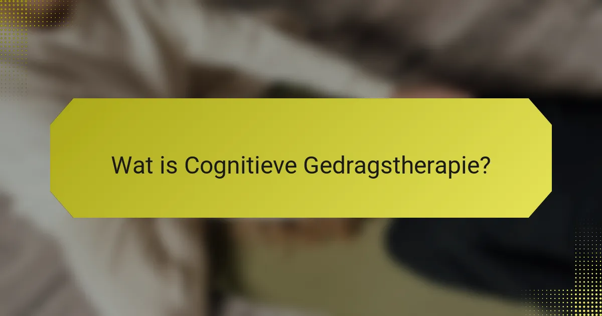 Wat is Cognitieve Gedragstherapie?