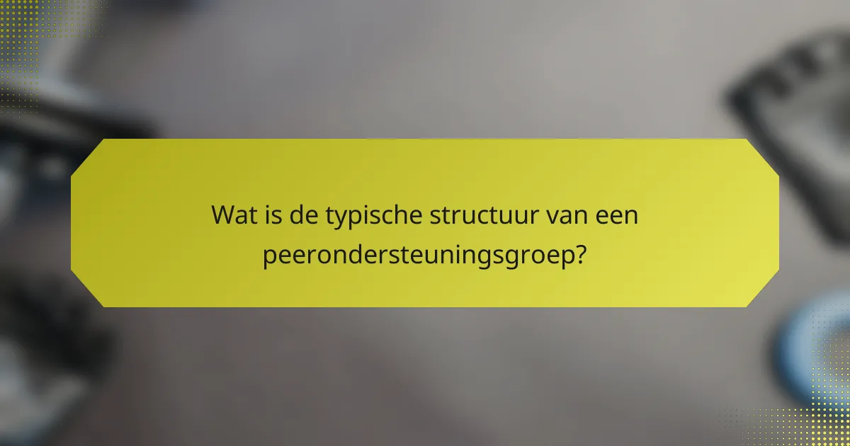 Wat is de typische structuur van een peerondersteuningsgroep?