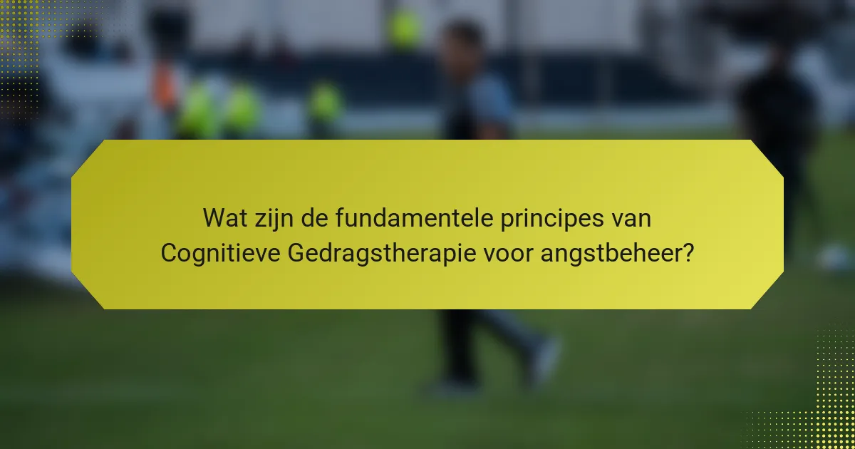 Wat zijn de fundamentele principes van Cognitieve Gedragstherapie voor angstbeheer?
