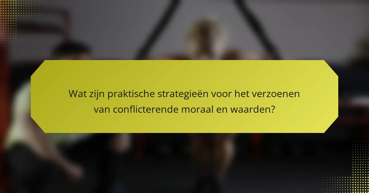 Wat zijn praktische strategieën voor het verzoenen van conflicterende moraal en waarden?