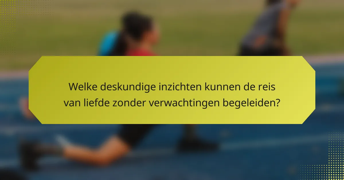 Welke deskundige inzichten kunnen de reis van liefde zonder verwachtingen begeleiden?